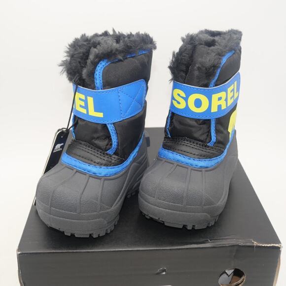 Sorel Other - NEW Sorel Snow Commander Winter Boots Black Blue Toddler Baby Little Kids 4